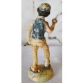 Antiques Resin Sculpture of a Man Holding Apple, Made in Italy. 200mm high,