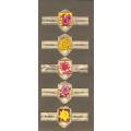 Vintage Flower Themed Wilhelm II Cigar Labels, Paper Tobacco Ephemera, Glued to page. Lot of 5. 1950