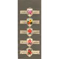 Vintage Flower Themed Wilhelm II Cigar Labels, Paper Tobacco Ephemera, Glued to page. Lot of 5. 1950