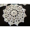 Lot of 3 Vintage Handmade Crochet Saucer Placemat. 10cm dia. As per photo.