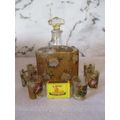 7pc Glass Victorian Liquor Set Hand painted Decanter w/Stopper Glasses Enameled. As per photo.