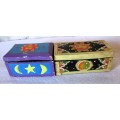 Two Indonesia/Balinese Handcrafted Wooden Sun and Stars Boxes. 15x7x6cm and 12,5x8x7cm