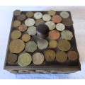 Square wooden box, decorated with coin craft. 12,5x12,5x7 cm