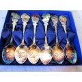 Western Australia Wildflowers set of 6 spoons. Vintage silver plate set. Made in NZ.
