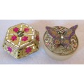Loy of two decorated  Girly Trinket boxes. As per photo.