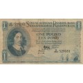 1 Pound SOUTH AFRICA 1959 Banknote. As per scan. Torn, right upper side.