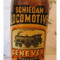 Vintage Schiedam Loomotive Genever, Terracotta 750 ml Bottel. Holland. 290mm high.