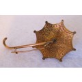 Sentimental Victorian Umbrella Brooch, c clip. Possible gold with black enamel, circa 1885 50mm