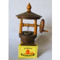 Vintage Carved Wooden Water Well with bucket on chain, pulling up and down. 160mm high.