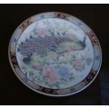 Two Japanese Toyo Decorative Plate Peacock Design, 100mm diameter.