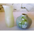 Pair of two bud vases. As per photo. Ceramic and alabaster.