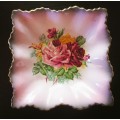 James Kent Old Foley Square Nut/ Candy Dish PINK w Roses Pattern. A BEAUTY! 130x130mm