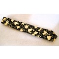 Vintage Black velet and gold Mens Evening Tie, Made by Susan, as per photo. Worn.