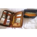 Vintage Gentlemen`s Travel Grooming Kit with Clothes brush. As per photo.