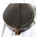 Antique Edwardian Leather Collar Trinket Box, Horse Shoe Shaped, 1910s, with 5 collers.