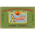 4 different Vintage Hansa Brauerei Swakopmund Bier Label. SWA.