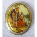 Vintage Courting Couple Brooch in stylish setting. as per photo.