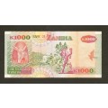 Zambia 1000 Kwacha 1992 Banknote.