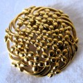 Vintage Gold color Scarf clip. 40mm dia