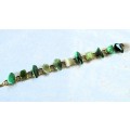 Vintage Green Jade?? Raw Bracelet with sturdy clip. 180mm long.