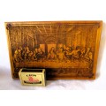 Solid Wood Burning Last Supper Picture for wall hinging.  195x130 mm