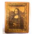 Solid Wood Burning Mona Lisa Picture for wall hinging.  190x150 mm