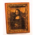 Solid Wood Burning Mona Lisa Picture for wall hinging.  190x150 mm