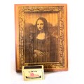 Solid Wood Burning Mona Lisa Picture for wall hinging.  190x150 mm