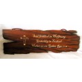 Solid Wood Burning Bible Verse in German for wall hinging.  440x140 mm