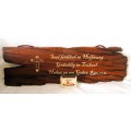 Solid Wood Burning Bible Verse in German for wall hinging.  440x140 mm