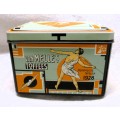 Rectangular vintage tin for toffees from Van Melle `Olympic Games 1928` Good condition. 120x85x80mm