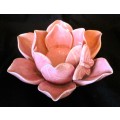 Pink Lotus Tea Light Candle Holder, Solid Ceramic, Beautiful Home Decor