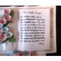 Vintage Kingsway Lord`s Prayer Pink Ceramic Wall Pocket Planter Vase.  120x100mm