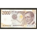 Italy 2000 Lire, 1990 Bank Note