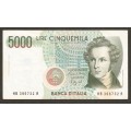 Italy, 5000 Lire, 1985 Bank Note.