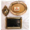 Lot of 3 Vintage bronze colored bono chic photo frames. As per photo.