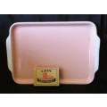 1950`s Villroy and Boch Soft pink Porcelain Toast tray. Marked Santos. 180x135mm