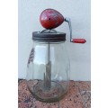 Vintage Blow British Regd Butter Churn with original glass bottle, not used. 380mm high.