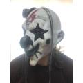 Halloween Mask Latex - Clown Black & White with Small Top Hat