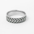 Solid Sterling Silver (.925) Ring With Oxisidised Pattern Finish