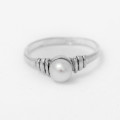 Solid Sterling Silver (.925) Handmade Ring With Genuine Pearl