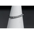 Blackened Solid Sterling Silver (.925) With White Stones