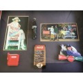 Coke items framed from  ( Hard Rock Cafe  )
