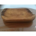 Vintage Yellow wood Wooden solid  bowl
