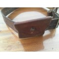 Vintage leather ammo pouch belt