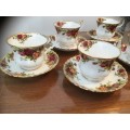 Royal Albert old country rose design 10 piece Tea Set