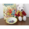 vintage Rupert bear & bowl