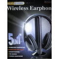 5in 1 HIFI Wireless Headphone Earphone Headset Monitor FM Radio For TV CD MP3 PC