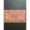 SA 10 Shillings E/A 2 April 1942 Filler Note ( folds/pin hole centre of note)  - as per photograph