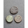 3 x unidentified Roman Coins - as per photograph